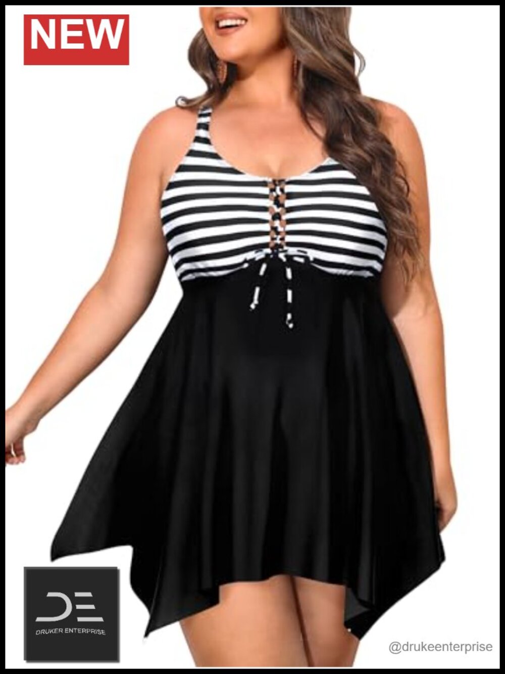 Plus Size Tankini Swimsuit Two Piece Tummy Control Bathing Suit with Shorts